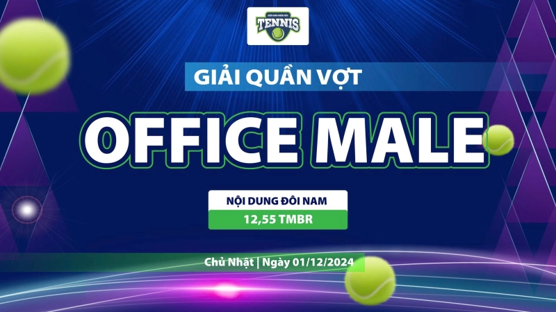 GIẢI QUẦN VỢT OFFICE MALE TRANH CUP HỢP NHẤT LẦN II NỘI DUNG ĐÔI NAM 12,55 TMBR