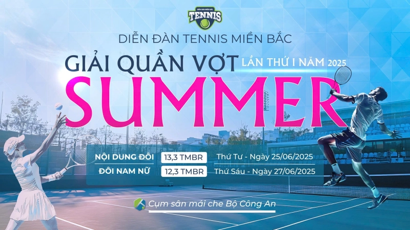 GIẢI QUẦN VỢT SUMMER LẦN THỨ I NĂM 2025  NỘI DUNG ĐÔI NAM NỮ 12,3 TMBR Thứ Sáu Ngày 27/06/2025