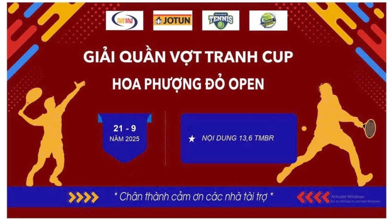 GIẢI QUẦN VỢT TRANH CUP HOA PHƯỢNG ĐỎ OPEN NĂM 2025 NỘI DUNG ĐÔI 13,6 TMBR Hải Phòng Chủ Nhật Ngày 21/09/2025