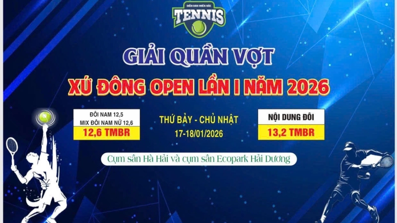 GIẢI QUẦN VỢT XỨ ĐÔNG OPEN LẦN THỨ I NĂM 2026 NỘI DUNG ĐÔI 13,2 TMBR Chủ Nhật Ngày 18/01/2026