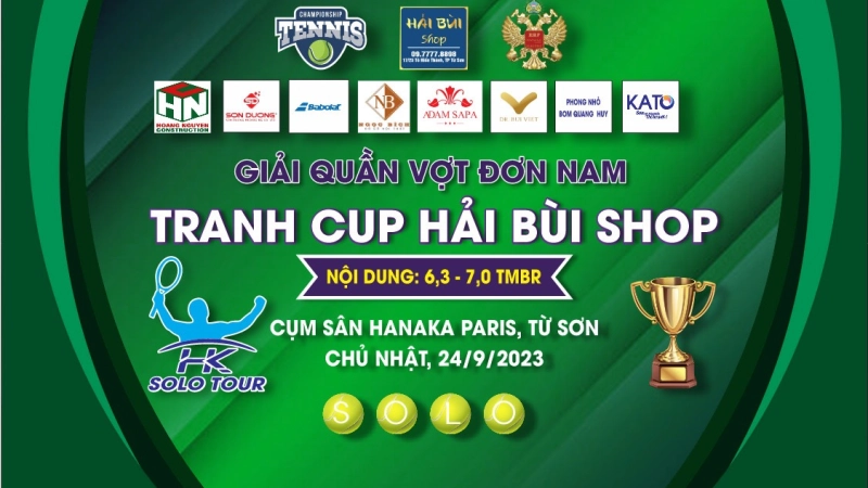Giải Quần Vợt Solo Tranh Cup Hải Bùi Shop Lần 1 Năm 2023