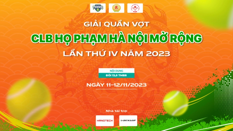 Giải Quần Vợt CLB Họ Phạm Hà Nội Mở Rộng Lần Thứ IV Năm 2023 Nội Dung Đôi 13,0 TMBR