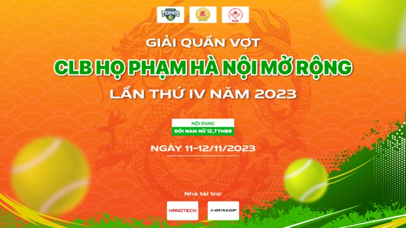 Giải Quần Vợt CLB Họ Phạm Hà Nội Mở Rộng Lần Thứ IV Năm 2023 Nội Dung Đôi Nam Nữ 12,7 TMBR