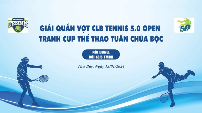 Giải Quần Vợt CLB Tennis 5.0 Open Tranh Cup Thể Thao Tuấn Chùa Bộc Nội Dung Đôi 13,5 TMBR