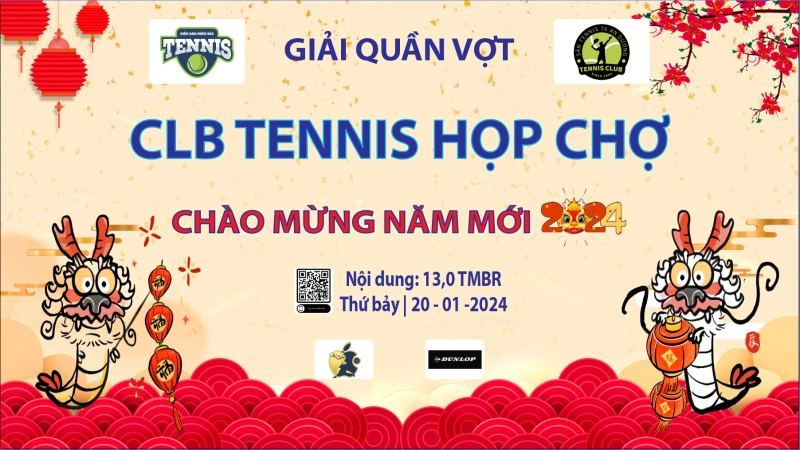 Giải Quần Vợt CLB Tennis Họp Chợ Chào Mừng Năm Mới 2024 Nội Dung Đôi 13,0 TMBR