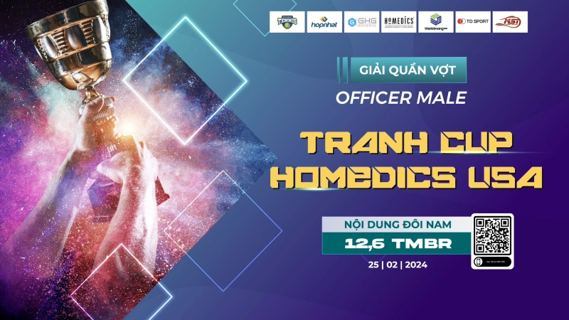Giải Quần Vợt Officer Male Tranh Cup Homedics USA Nội Dung Đôi Nam 12,6 TMBR