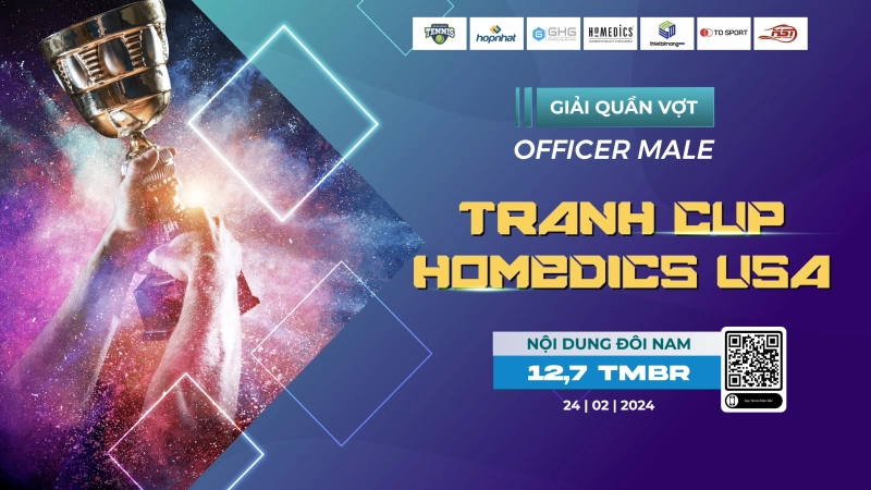 Giải Quần Vợt Officer Male Tranh Cup Homedics USA Nội Dung Đôi Nam 12,7 TMBR