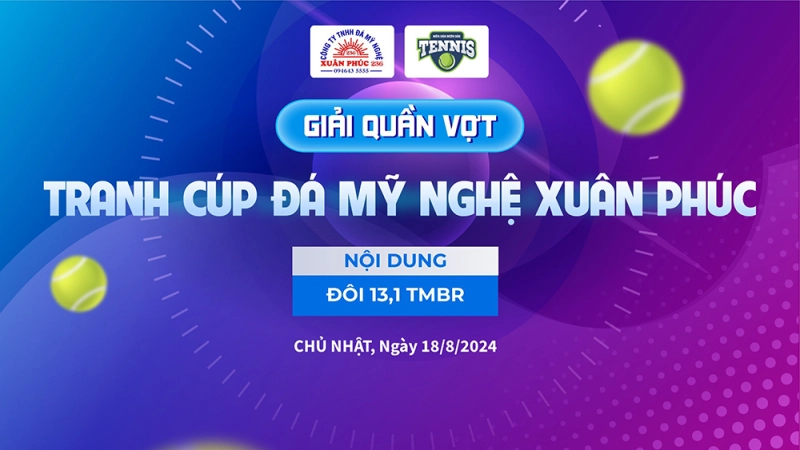 Giải Quần Vợt Tranh Cúp Đá Mỹ Nghệ Xuân Phúc Nội Dung Đôi 13,1 TMBR